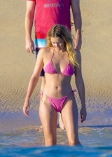 Keeley Hazell in a pink bikini