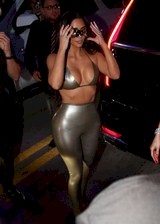 Kim Kardashian silver boobs