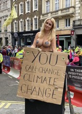 Laura Amherst topless protest