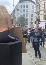 Laura Amherst topless protest