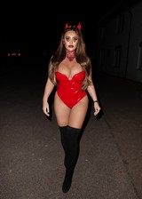 Lauren Goodger in a devil costume