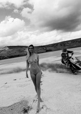 Nude babe with dirt bikes