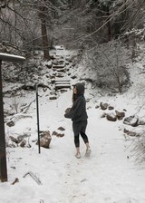 Flashinh boobs in the snow