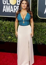 Salma Hayek Golden Globes cleavage