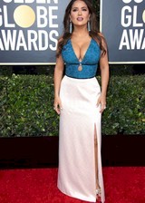 Salma Hayek Golden Globes cleavage