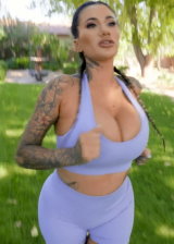 Big Boobie Tattooed Chick In Tight Yoga Pants Gets Her Pussy Drilled
