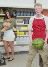 Hottie With Giant Boobs Getting Her Pussy Drilled In Supermarket