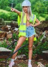 Busty Glamorous Model Is An Hot Construction Worker