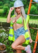 Busty Glamorous Model Is An Hot Construction Worker