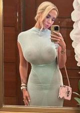 Claudia Fijal goes clubbing wearing a transparent dress showing her tits