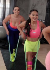 Busty Girls Doing Naked Workout Together