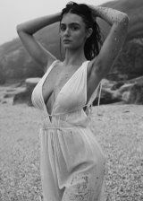 Ella Cervetto Flaunting Her Stunning Wet Body In A Transparent Dress