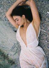 Ella Cervetto Flaunting Her Stunning Wet Body In A Transparent Dress