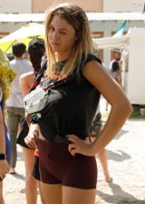 Gorgeous Teen Model Showing Her Big Natural Tits In Public