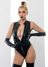 Gorgeous Busty Blonde In Latex