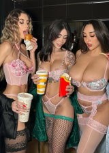 Louisa Khovanski, Alex Mucci and Eva Menta Having Party In Lingerie