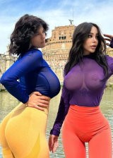 Mady Gio and Alex Mucci Makes Their Big Boobs Totally Visible Through A Mesh Wear