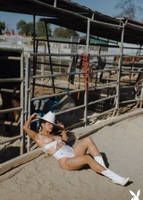 Brunette Cowgirl Getting Naked For Photoshoot