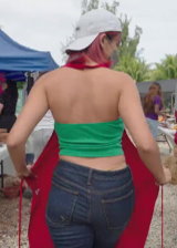Redhead With Big Boobs And Perfect Ass Is An Hot Vegetable Vendor In Market