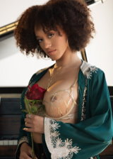 Sexy Model With Curly Hair Got Perfect Set Of Tits