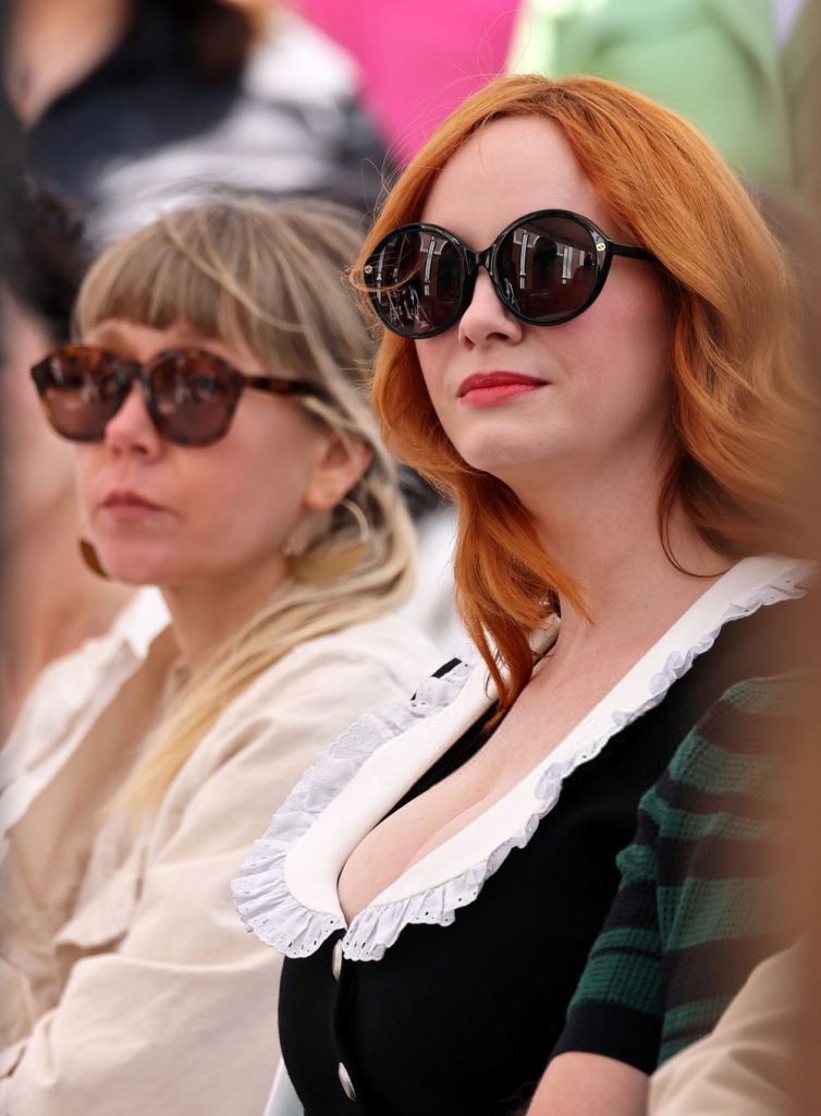Gorgeous woman watching a walk of fame ceremony