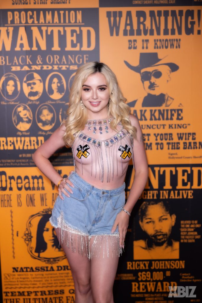 Porn star boobs on the red carpet at an awards show