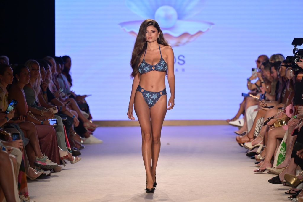 Bikini model on the runway at a fashion show