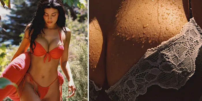 Big tit brunette Kylie Jenner looking sexy in a bikini