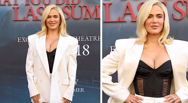 CJ Perry showing big tit cleavage at a movie premiere