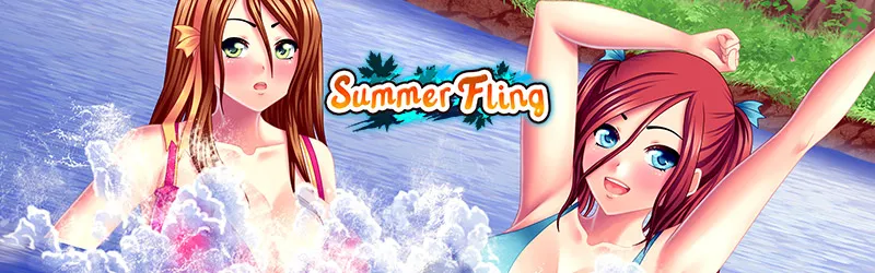 Pretty Hentai girl jumping in a pool