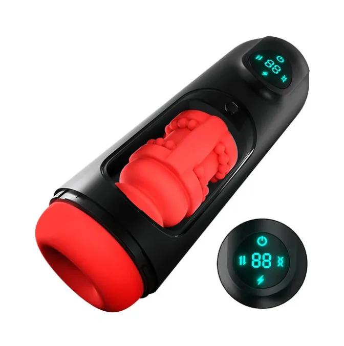Red and black male stroker