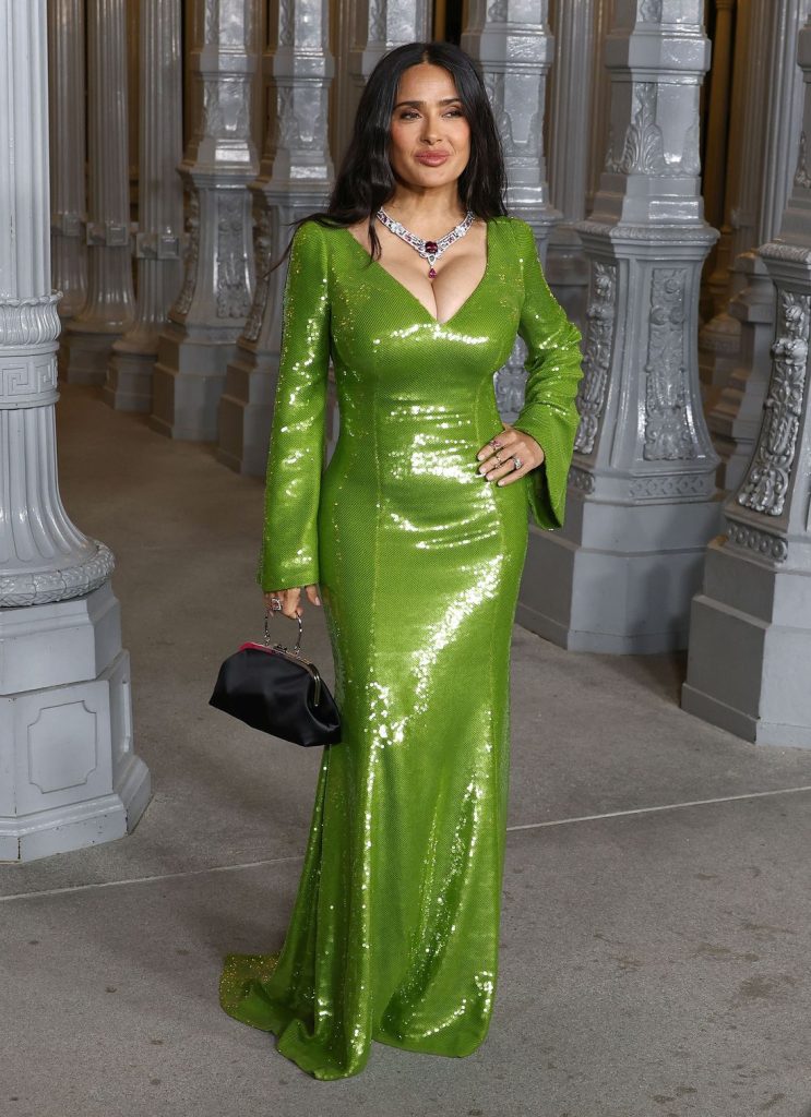 Slightly closer frontal full body view of Salma Hayek