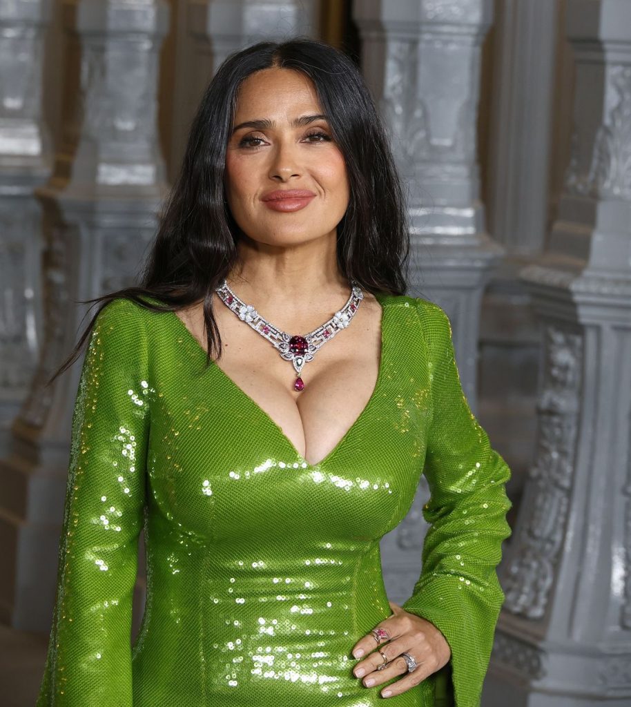 Close up of Salma Hayek showing cleavage