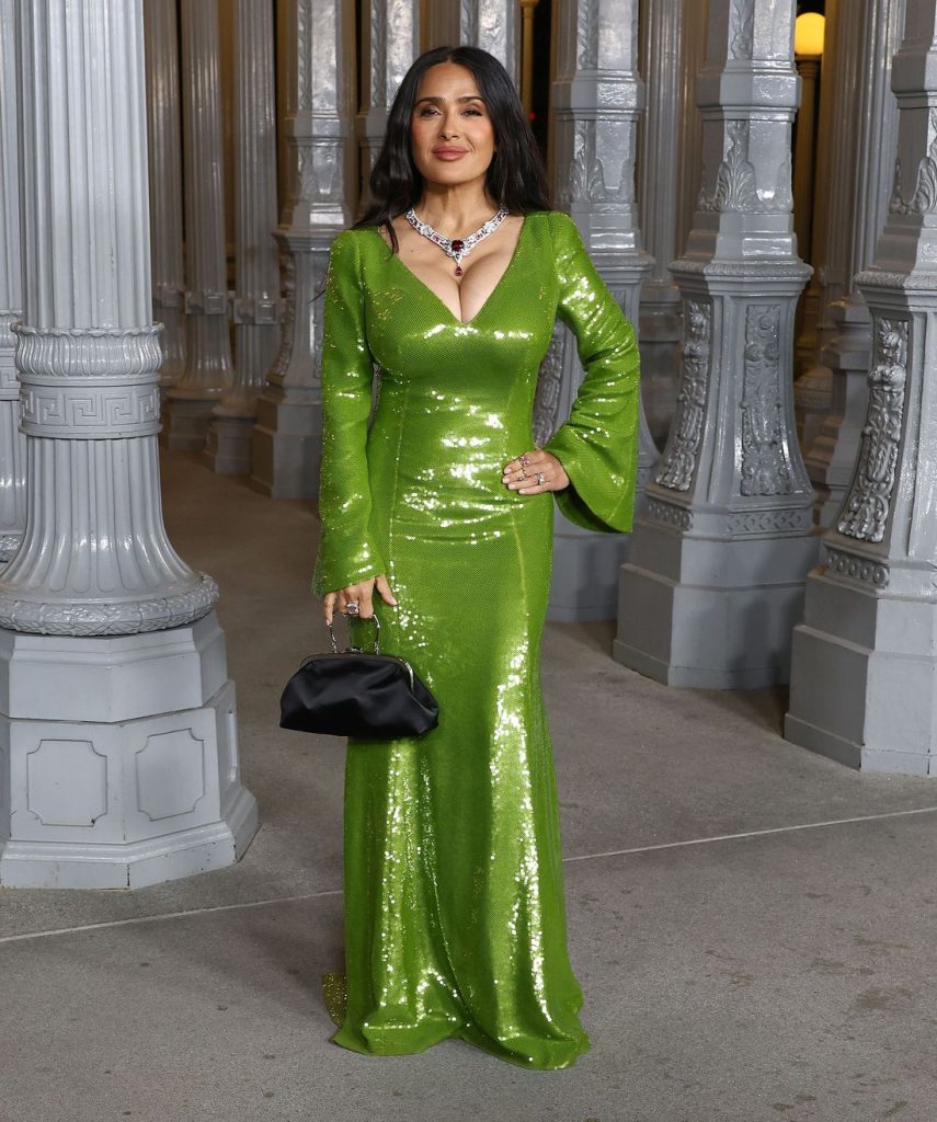 Closer full body frontal view of Salma Hayek