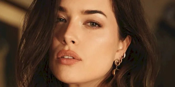 extreme close up of beautiful woman's face