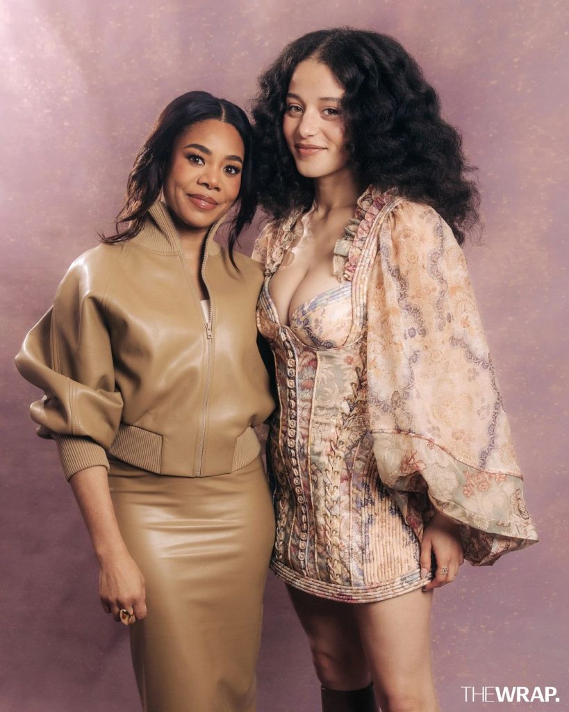 Two black actresses posing together for a studio photo