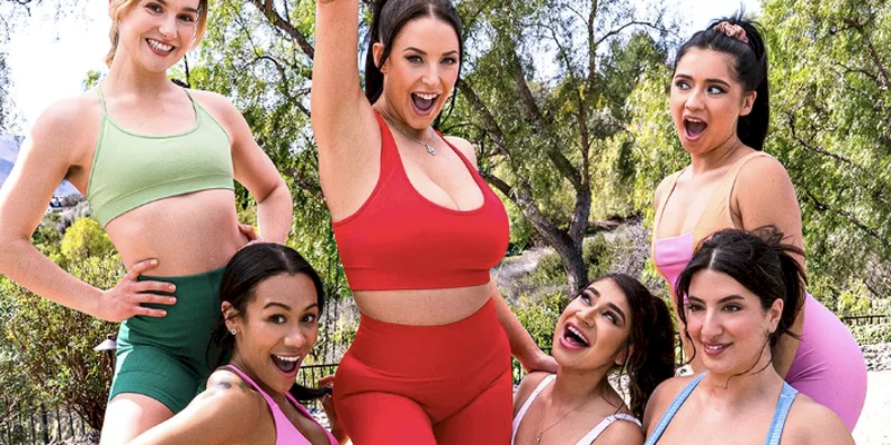 A group of women in workout clothes